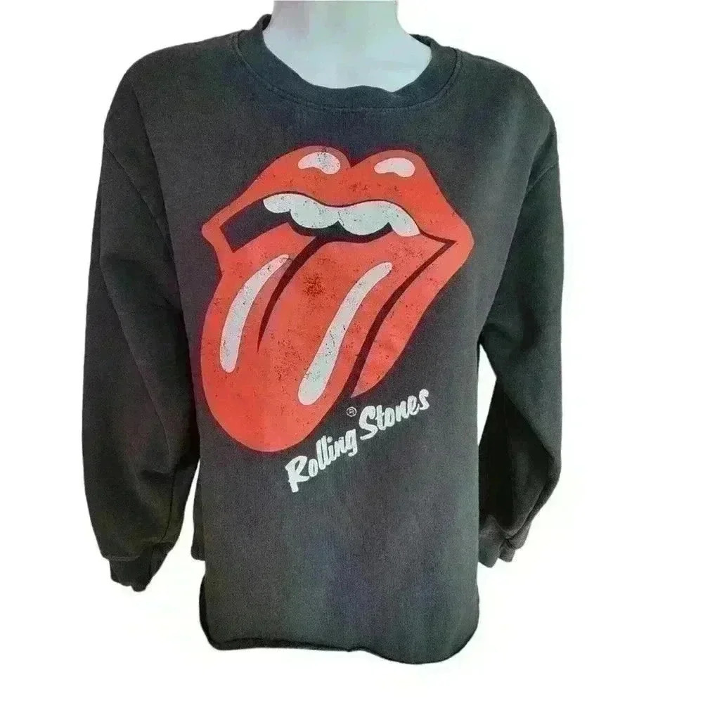 Rolling Stones Official Logo Black Sweatshirt / Size Medium